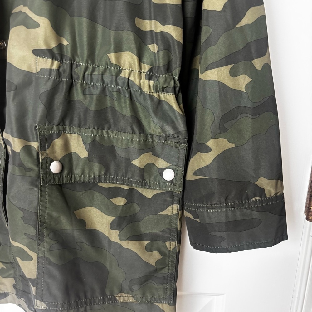 J. Crew Green Camouflage Water Proof Jacket Size Small - Picture 5 of 14